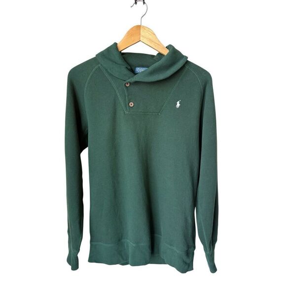 Polo Ralph Lauren Estate Shawl-Collar Sweater In Green Size XL(18-20) - Picture 2 of 11